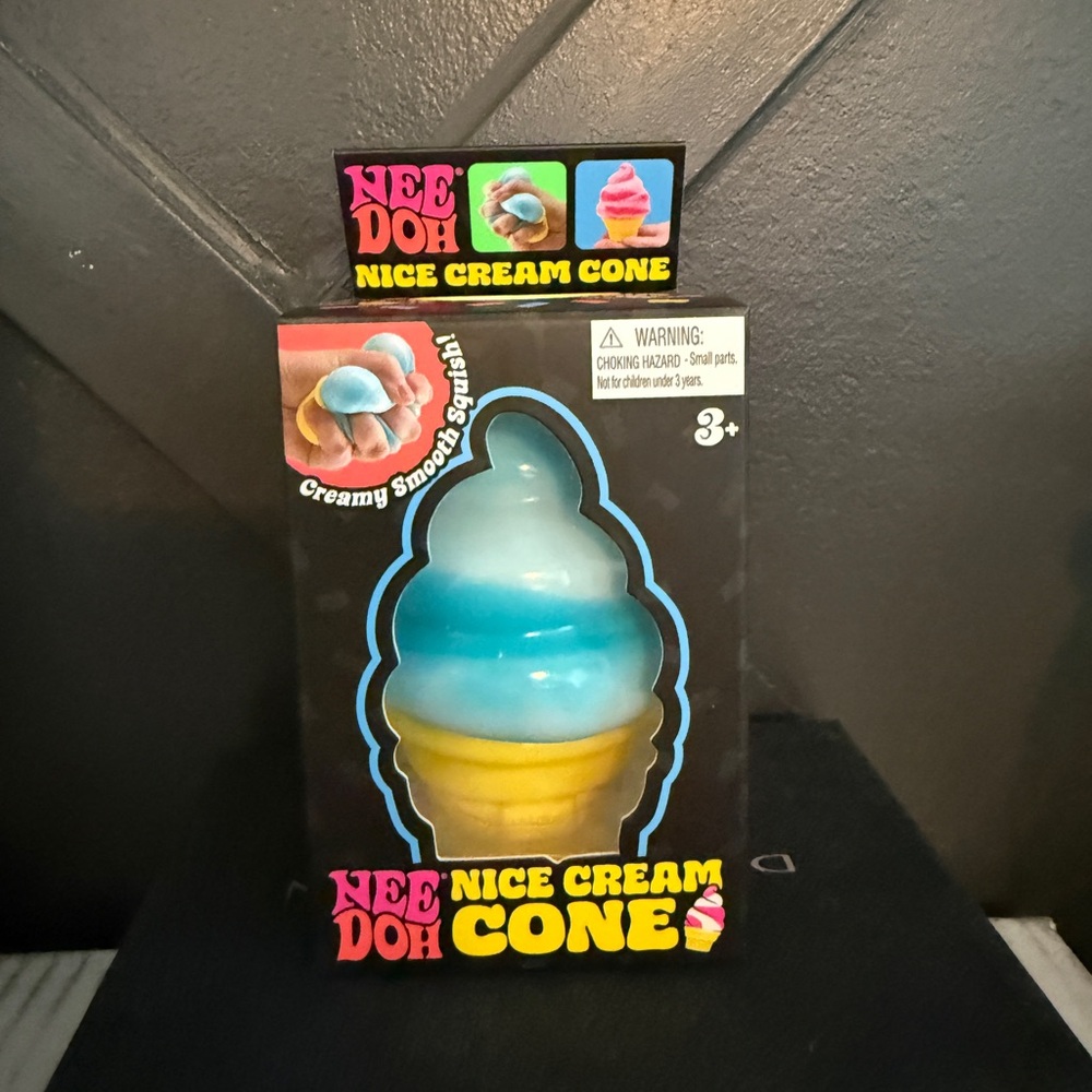 NeeDoh Nice Cream Cone Squishy Toy - Blue & Yellow